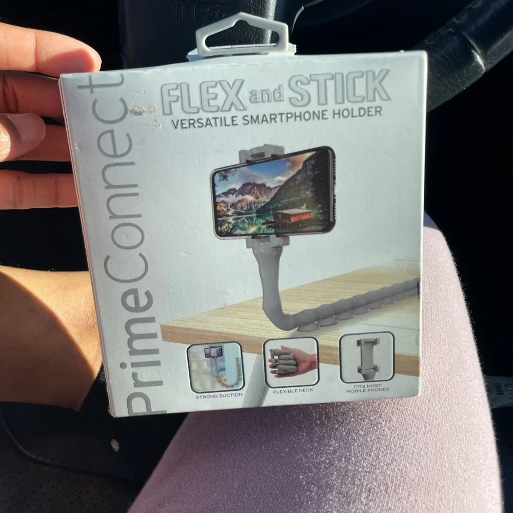 Flex And Stick Prime Connect Phone Holder (Gray)